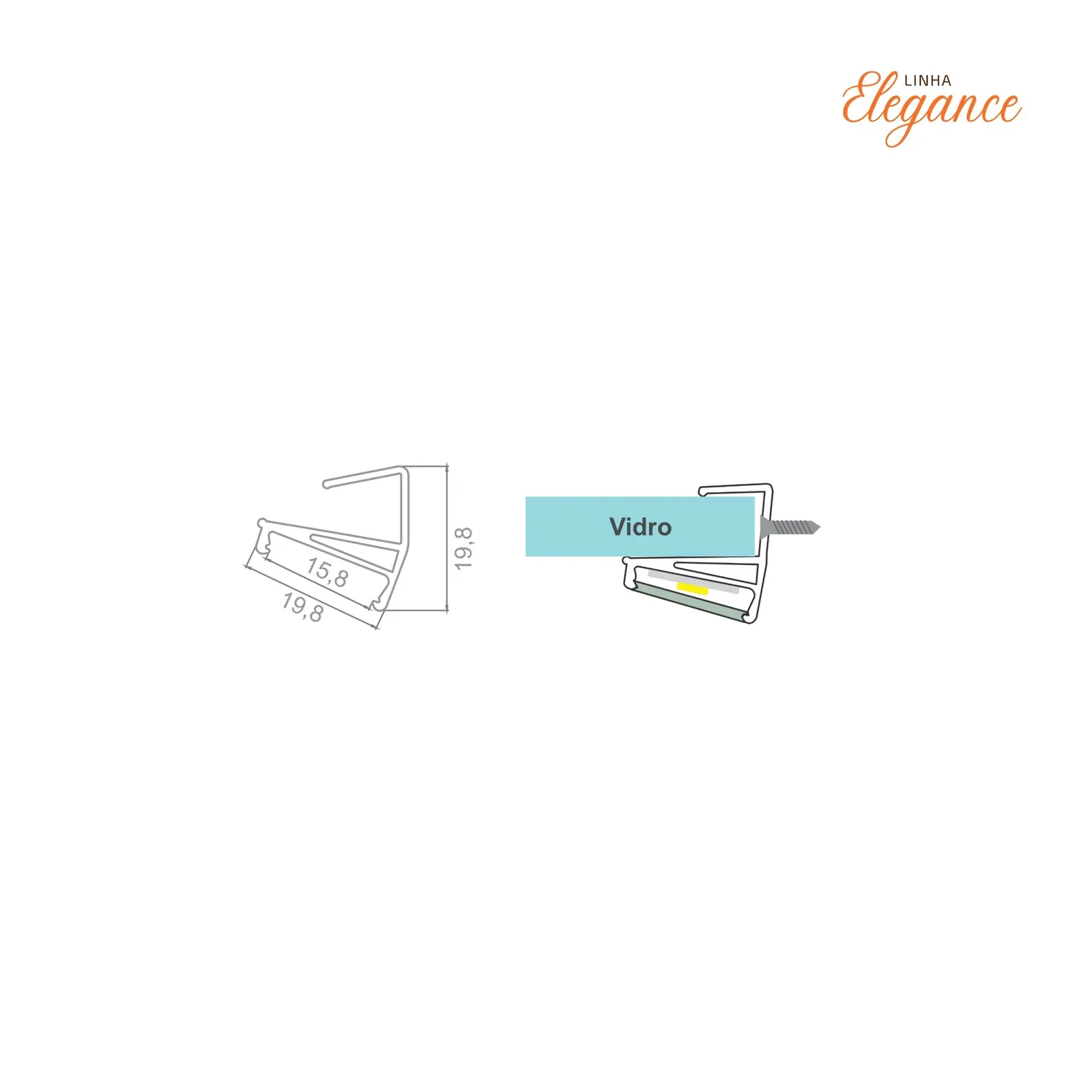 Perfil plástico para vidro com lente — miniatura 2