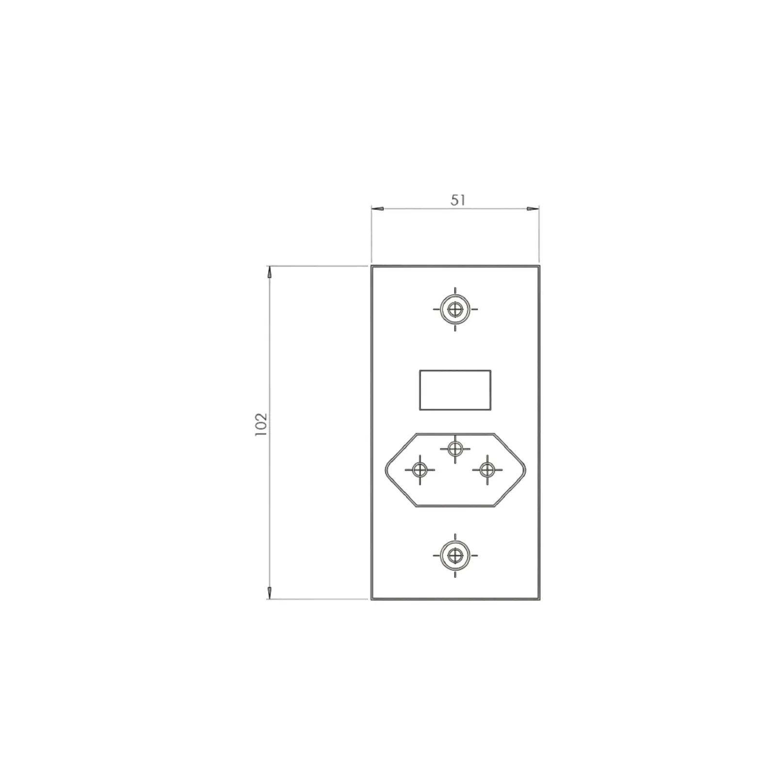 Tomada retangular com interruptor — miniatura 2